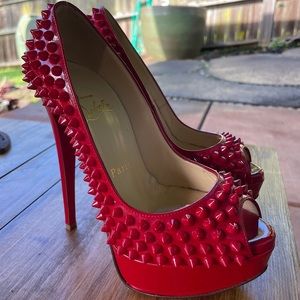 Christian Louboutin Lady Peep Spikes 150 Patent
